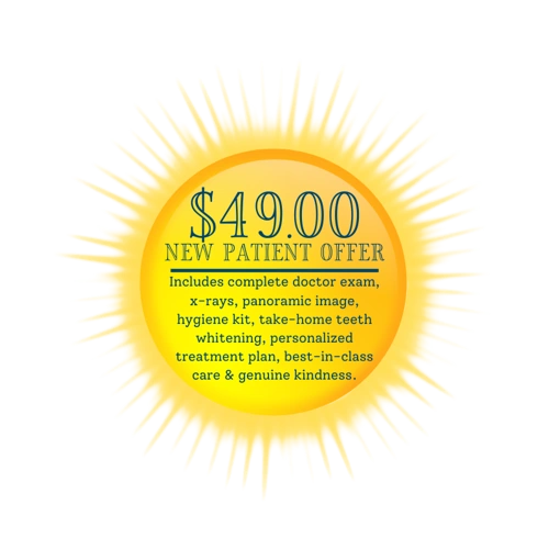 Image of a sun that says $49 New Patient Offer